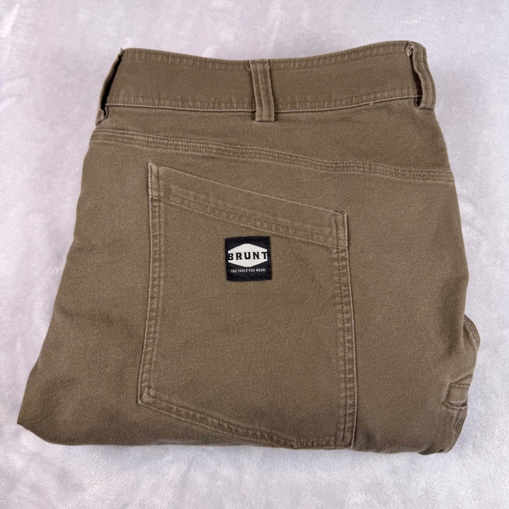 Brunt Torra Work Pants Men 48 Brown Canvas Utility Carpenter Trouser Relaxed Fit